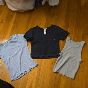 Aerie Kids' Navy, Light Blue, and Gray Tees